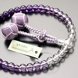 Dot Com Women's Beads Approximately 0.3 inches (7 mm), Purple Crystal, Gradient, 2 Colors, Brahma Tentenbo (Summary Beads, Kyoto Buddhism, February Birthstone, Memorial Service, Funeral, Kyoto Sect Common Purple, Purple, Purple 2000200301387, Gift Bag!