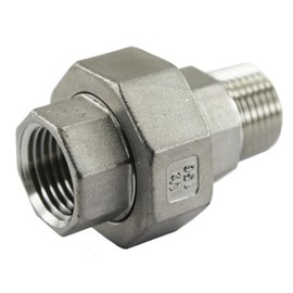 Duda Energy Union 1/2" Male x Female NPT Ports Stainless Steel Pipe Fitting, 2 Pack