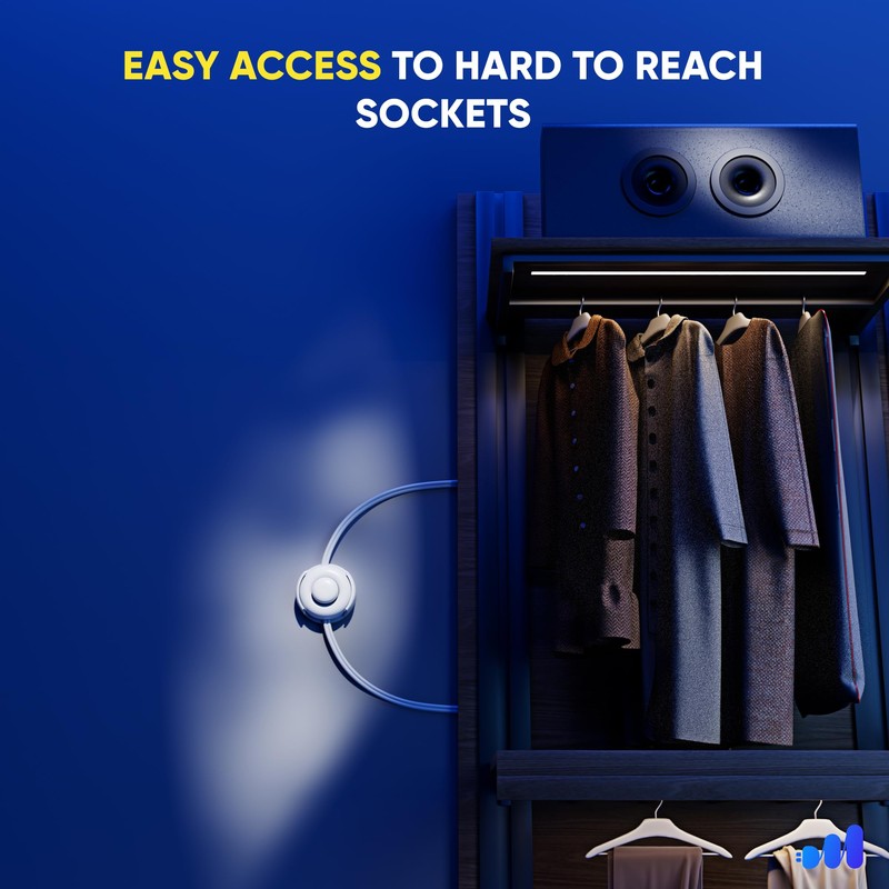 Maximm Cable 6ft 360° Rotating Flat Plug Extension Cord with