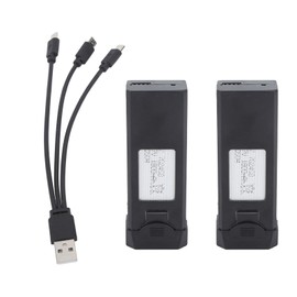 2Pcs 3.7V 1800mAh Lithium Battery with Charging Line for F184 S93 L900 A258 Remote Control Drone