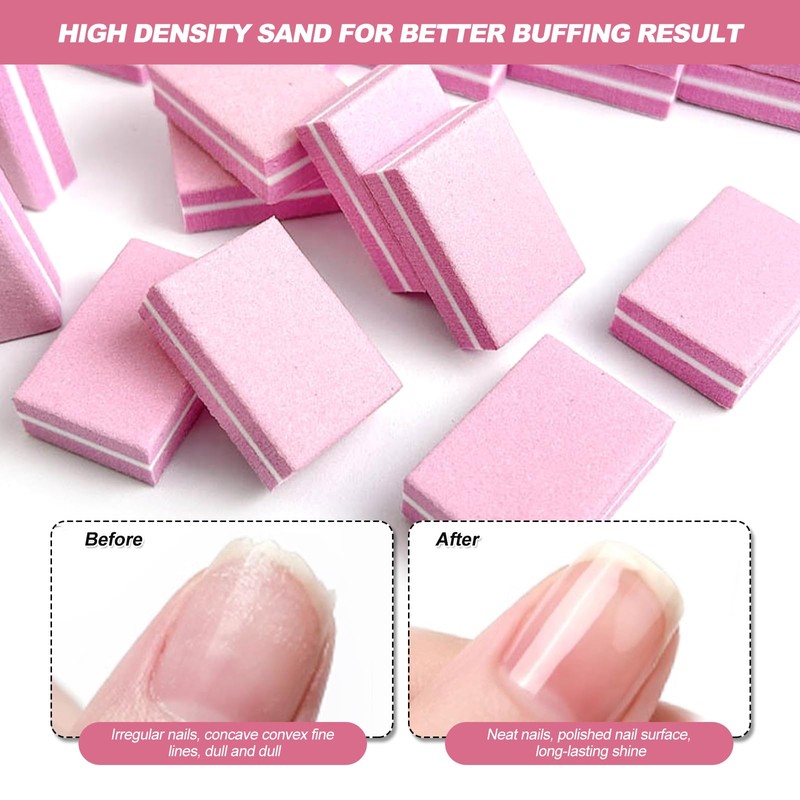 Nail Buffers Blocks, 50 Pcs 100/180 Grit Nail Buffing Block
