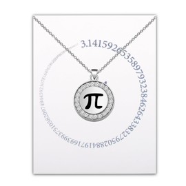 FUSTMW Math Pi Necklace Bracelet Math Lover Gifts for Math Teacher Pi Symbol Necklace Math Jewelry Gifts for Math Nerds Geek (pi necklace)