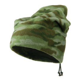 Mega Cap Camo Fleece Adjustable Hat - Green OSFM