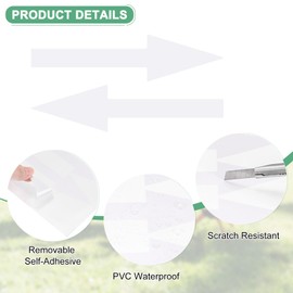 M METERXITY 4-Pack Arrow Sticker, 6 x 2 Inch/ 150 x 37 mm PVC Waterproof Self-Adhesive Directional Arrows Removable Directional Floor Decal Stickers for Wall Marking/Road Sign [White]