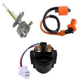 Amhousejoy High Racing Ignition Coil with Starter Solenoid Relay & Fuel Gas Petcock Fit for Yamaha Warrior 350 YFM350 Bear Tracker 250 YFM250 Blaster 200 YFS200 ATV Quad Bike 1987-2004