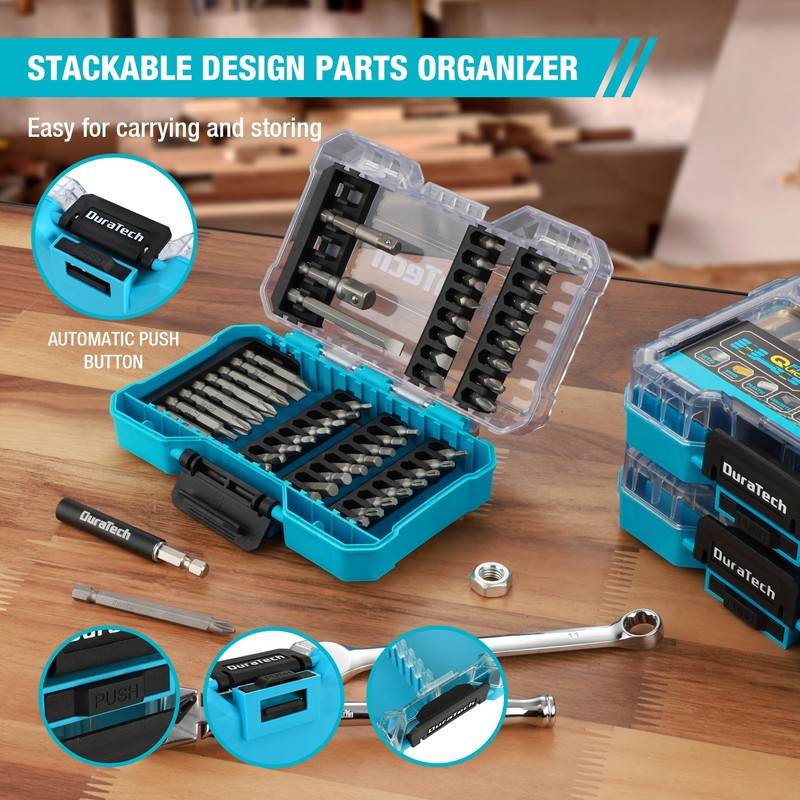DURATECH 53-Piece Screwdriving Bit Set with Tough Case, S2 Steel