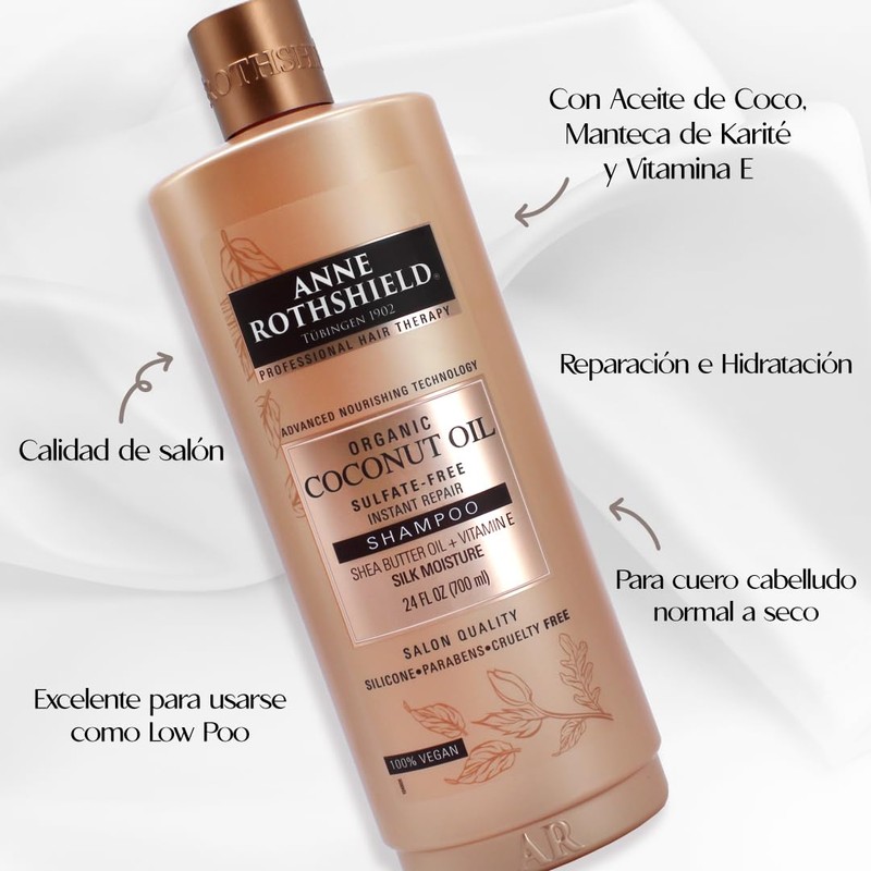 ANNE ROTHSHIELD - Champú de aceite de coco ecológico 700