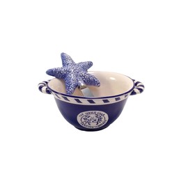Blue Sky Ceramic, 6 x 5 x 2.5, Sky Ceramic Starfish Butter Bowl