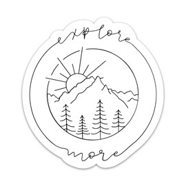 Explore More Sticker Outdoor Camping Sticker Mountain Hiking Adventure Wilderness Traveling Nature Lovers Waterproof Vinyl Stickers For Laptop Water Bottle Journal Decals Gifts For Campers Adults Kids