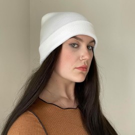 Beanie Hat Plain White Soft Comfortable Casual for Men Women Warm Knitted Winter Woolly Skully Ski Headwear