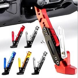 TradeWind Motorcycle Side Stand Maintenance Stand Kickstand Height Adjustable Aluminum Alloy (Red, Red)