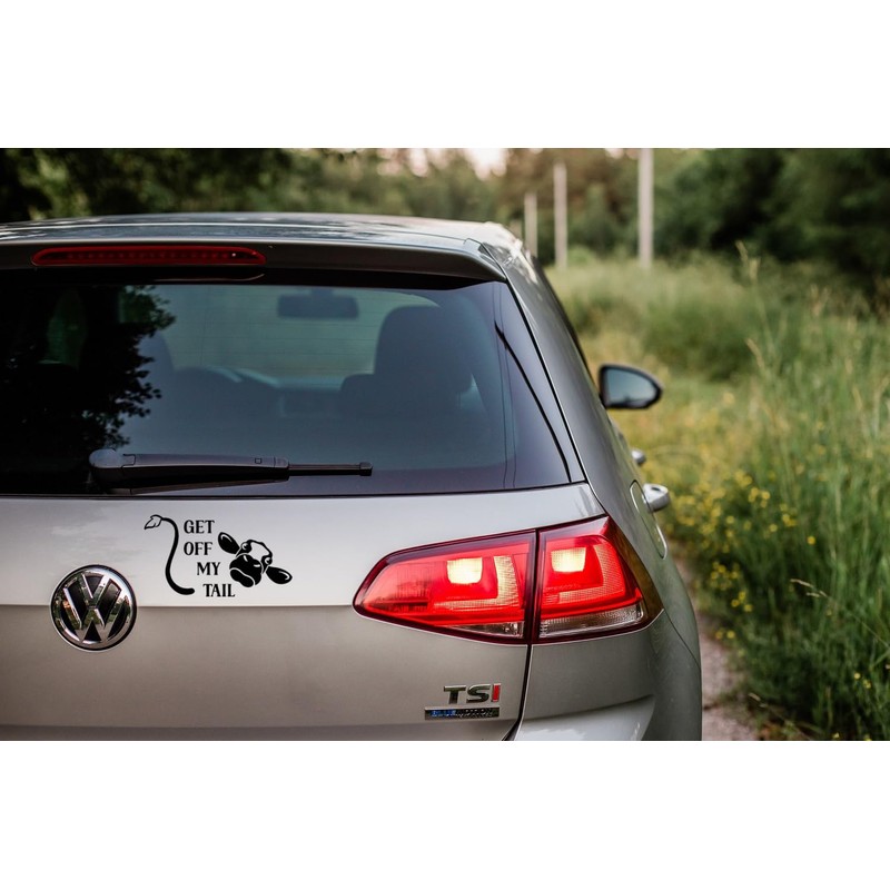 Get off My Tail Cow Funny Car Bumper Sticker -