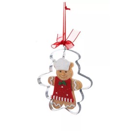 KURT ADLER GINGERBREAD MAN BAKER INSIDE COOKIE CUTTER CHRISTMAS TREE ORNAMENT