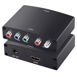 Component to HDMI Converter, SUNNATCH RGB to HDMI Converter Adapter, 5RCA YPbPr to HDMI Converter, Component in HDMI Out Converter(1080P)