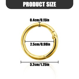 WELANE Purse Rings, 20 PCS Gold & Silver Round Spring Clip for Bag, Purse, Handbag (32mm/1.25in)