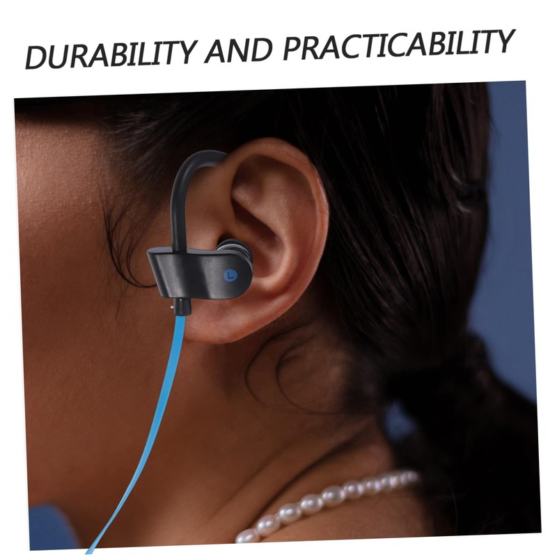 Operitacx Ear Hook Wired Stereo Headphones with Microphone Comfortable Fit