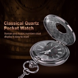 Reloj De Bolsillo Retro, Reloj De Bolsillo Con Cadena, Reloj De Cuarzo Analógico Con Reloj De Reloj De Bolsillo For Cadenas Para Elaborar Bisutería Bolsillo Con Cadena De Collar