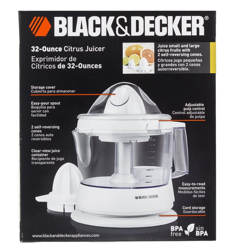 BLACK+DECKER CJ630 32-Ounce Electric Citrus Juicer, White