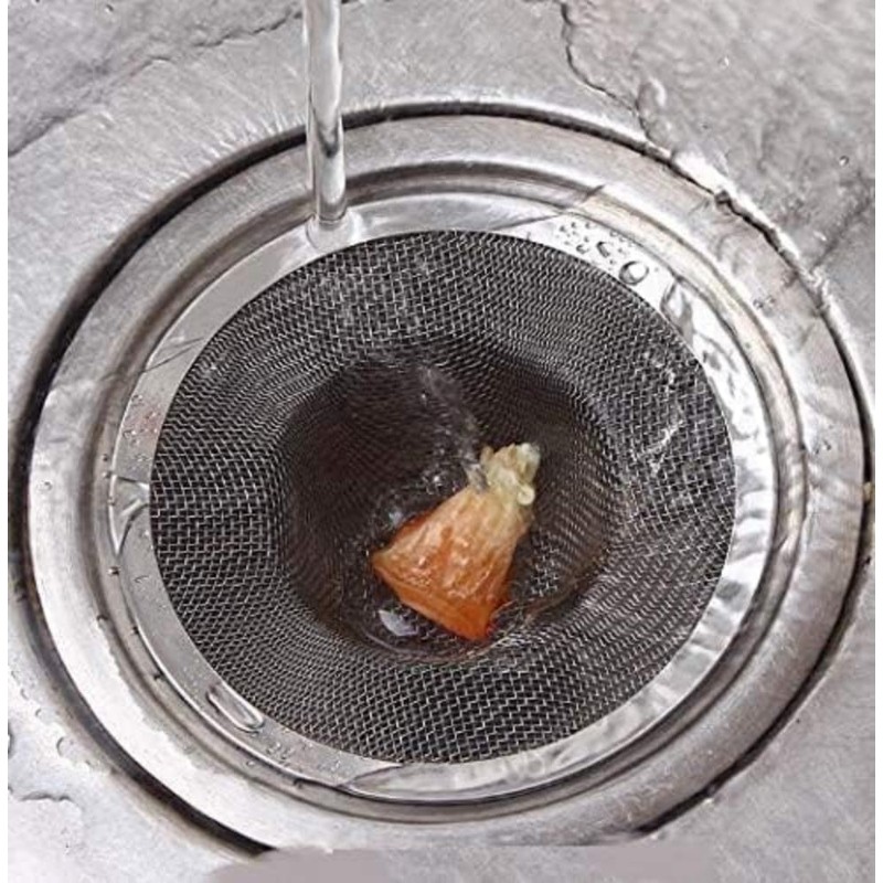 DNHCLL 4 Pieces Silver Mesh Hole Kitchen Bathroom Basin Sink