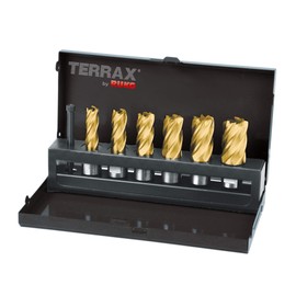 Terrax A108820T 7 Piece Core Drill Bit Set HSS-TiN Ø 12 - 22 mm