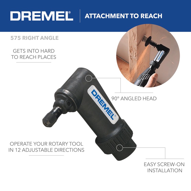 Dremel 575 Right Angle Attachment for Rotary Tools, Angle Drill