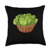 Iceberg Lettuce In A Basket Throw Pillow