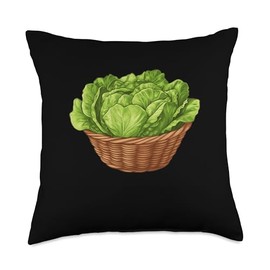 Iceberg Lettuce In A Basket Throw Pillow
