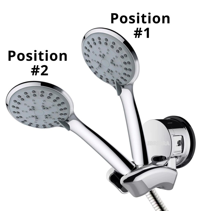 Suction Cup Shower Head Holder Wall Mount - Different Positions