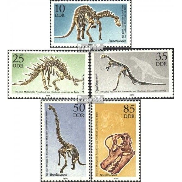 DDR 3324-3328 (complete.issue) fine used/cancelled 1990 Dinosaur (Stamps for collectors)