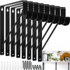 Nuogo 8 Pcs Heavy Duty Closet Rod Brackets Bulk 11"x11"