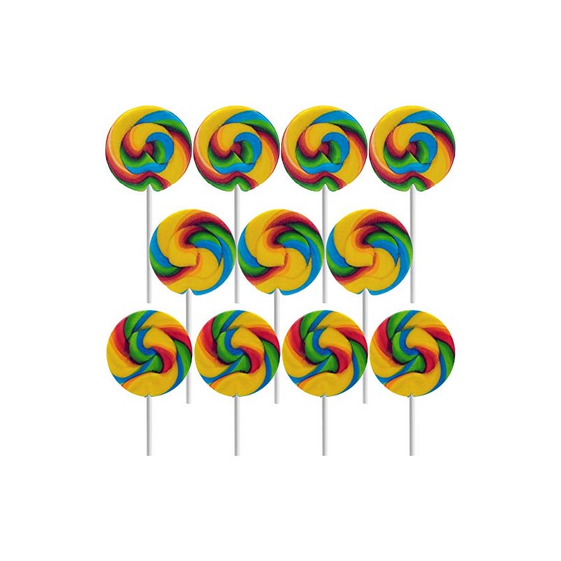 Fruidles Rainbow Swirl Lollipop, Mixed Fruit Flavor, Individually Wrapped, 2"