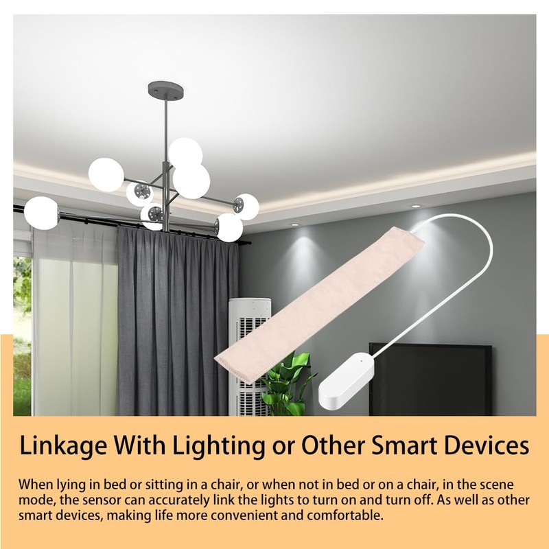 Zigbee Pressure Senor Occupancy/Presence Detector Stress Belt Hidden in Bed/Sofa