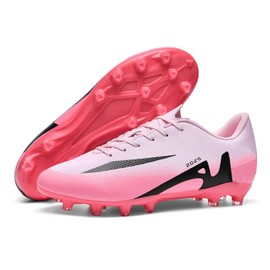 GODLARK Mens Soccer Cleats Womens Indoor Soccer Shoes Wide Baseball Turf Shoes Adult Youth Rugby Shoes Big Boys Small Spikes AG TF Football Boots, 2286 Ag Pink, 7 Women/5.5 Men