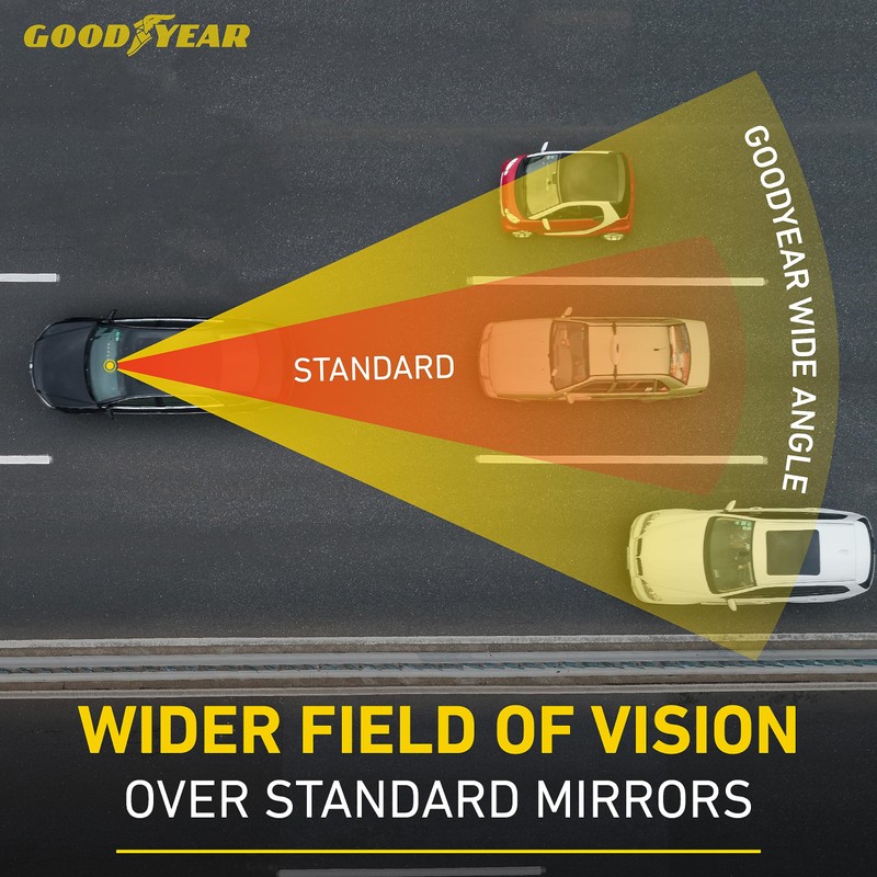 Goodyear 17” Panoramic Rear View Mirror – Universal Wide Angle