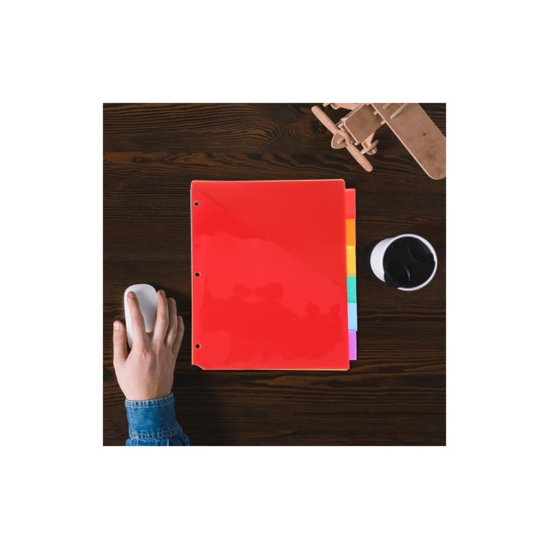 Separadores de Carpeta de Plástico con Pestañas, Carpeta de 3