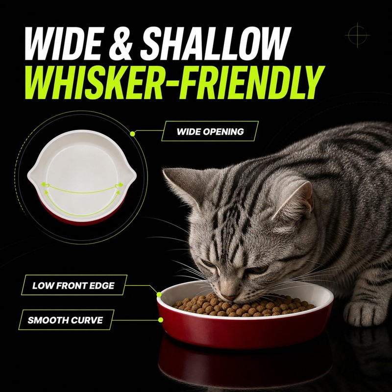 LivLab Mker Elevated Cat Food Bowl, Anti‑Vomiting Raised Cat Bowl