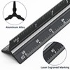 Kyuionty Engineer Scale Ruler 12 Inch, Solid Aluminum Laser-Etched Triangular
