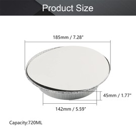 30 Pack Round Aluminum Foil Pans Disposable Containers with Straight Walls for Storing, Baking, Meal Prep Reheating Freezer Oven Safe