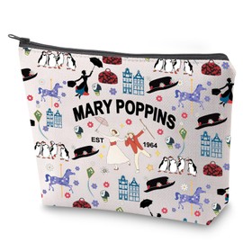 ZJXHPO Miss Poppins Cosmetic Bag Mary Est 1964 Makeup Bag with Zipper WDW Trip Toiletry Bag Poppins Fans Gift (C-Mary 1964)