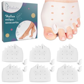 Haluto 3 Pairs / 6 Pieces Bunion Pads Forefoot - Toe Separator with Gel Metatarsal Pad - Hallux Valgus Correction - Hammer Toe Correction - Toe Separator Gel for Overlapping Toes - Toe Separator