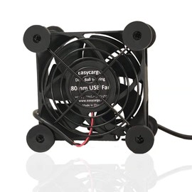 Easycargo 2-Pack 80mm USB Fan Quite, USB Fan 5V with Multi Speed Controller (80mm)