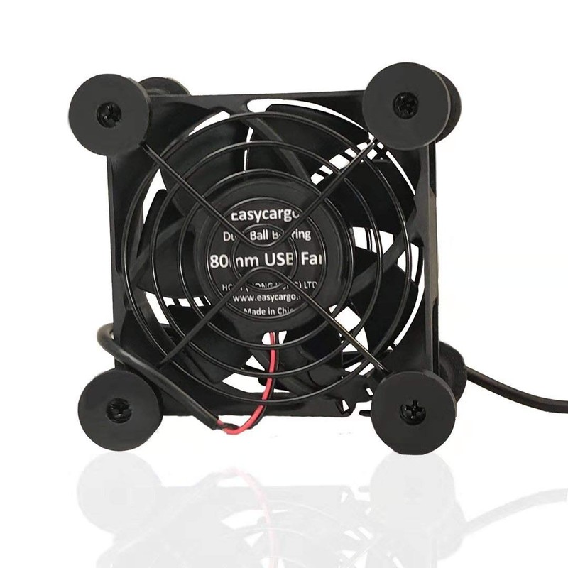 Easycargo 2-Pack 80mm USB Fan Quite, USB Fan 5V with