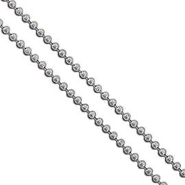 Stainless Steel Military Ball Bead Chain 2mm Dog Tag Link Pallini Necklace 24"