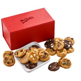 Mrs. Fields - Crimson Cookie Trunk, Assorted with 36 Nibblers Bite-Sized Cookies in 5 Signature Cookie Flavors