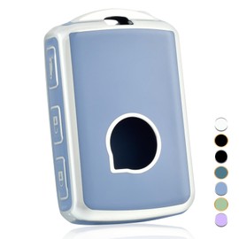 OFF WE GO Key Case Cover for Volvo Car Key Case for C30 S60 S80 S90 S60L V60 V70 V90 XC40 XC60 XC70 XC90 T5 T6 T8 4 Buttons TPU Car Key Protective Case Key Box, Blue Silver