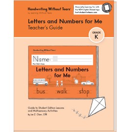 Learning Without Tears - Letters and Numbers for Me Teacher's Guide, Current Edition - Handwriting Without Tears Series - Kindergarten Writing Book - Capital Letters, Numbers - for School or Home Use