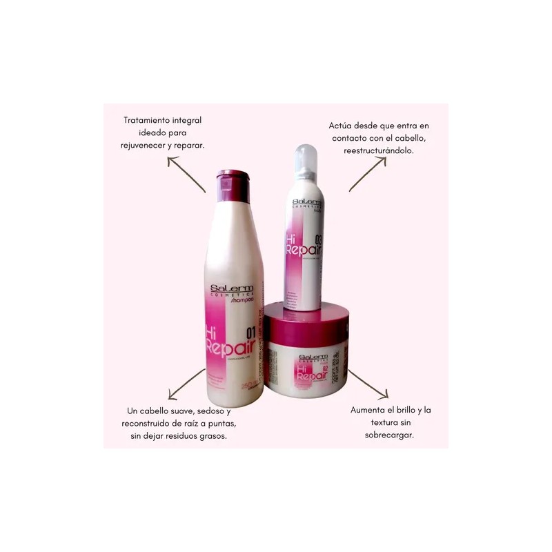 Shampoo Masc Serum Hi Repair Kit 3pz Restaura Repara Salerm
