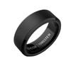 The Ridge Royal Black Beveled Ring Comfort Fit Wedding Band