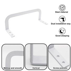 RUENXG 2-Pack Mattress Gripper & Metal Bed Frame Stabilizer Bar - Non-Slip Anti-Slide Pads for Mattress/Adjustable Bed/Mattress Topper, Heavy Duty Gaskets Prevent Sliding (White) ﻿