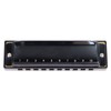Black Harmonica C Key 10 Hole Blue Harp Stainless Steel
